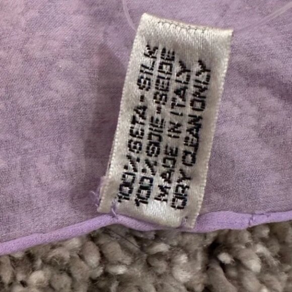 CHANEL Logo Lilac Silk Scarf - Picture 2 of 3